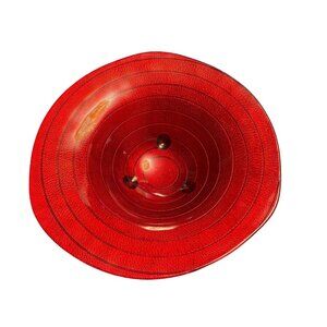 Mikasa 15" Red Textured Decorative Bowl With Raised Circular Design